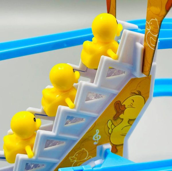 Smart Duck Ladder Climbing Race Set | Duck Climb Stairs Toy Race Track Slide