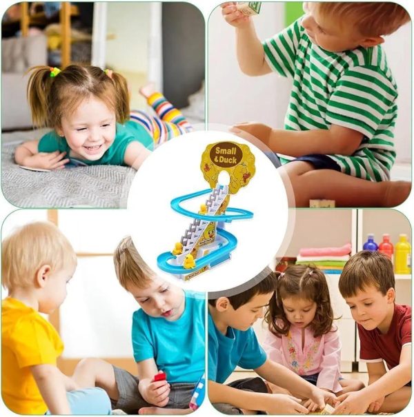 Smart Duck Ladder Climbing Race Set | Duck Climb Stairs Toy Race Track Slide